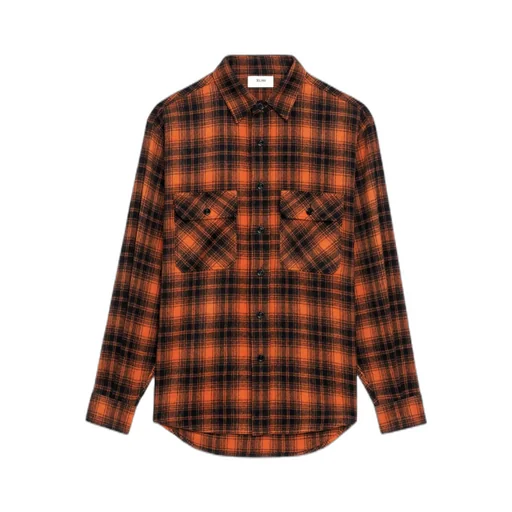 Loose Shirt In Checked Wool