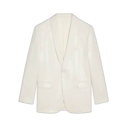 Jude Jacket In Sand Micro-Sequins