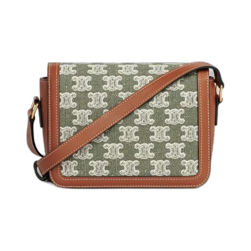 Embroidered Fabric Cow Leather Handbag