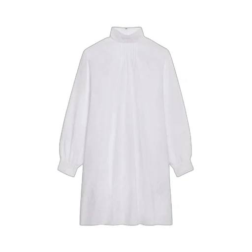 Cotton Toile Prairie Dress With Embroidery