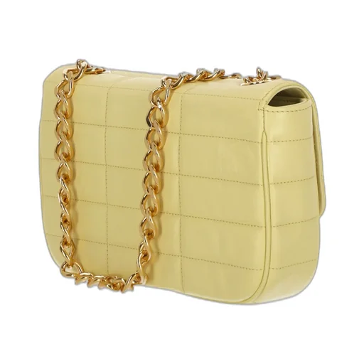 Matelassé Monochrome Chain Shoulder Bag In Quilted Goatskin