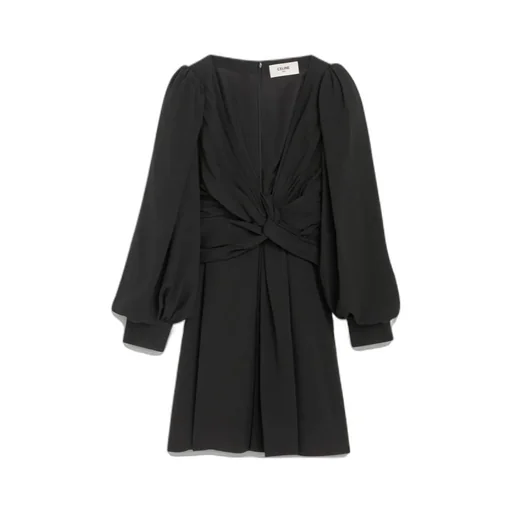 Acetic Acid And Viscose Fiber Knit Dress With Long Sleeves