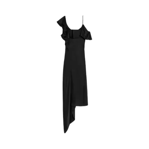 Asymmetric Lingerie Dress In Satin Crepe