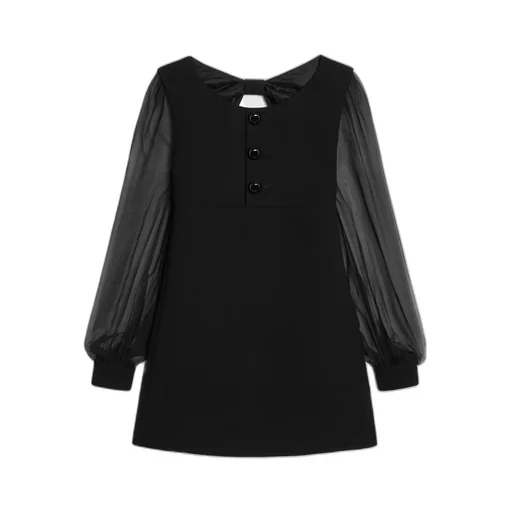 Mini Trapeze Dress In Double Faced Wool Crepe
