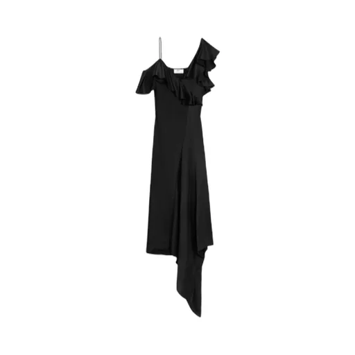 Asymmetric Lingerie Dress In Satin Crepe