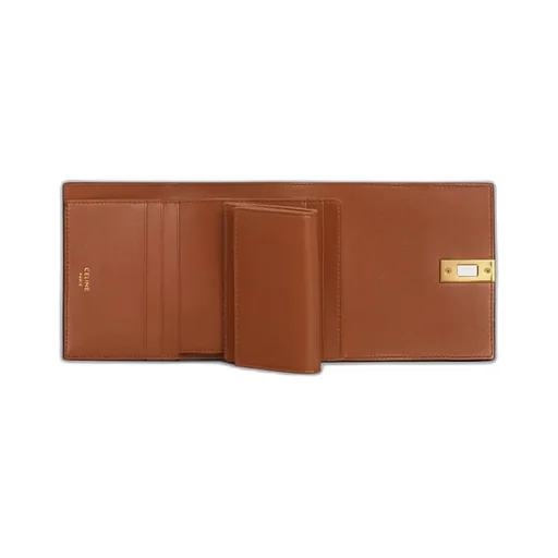 Small Trifold Wallet 16 In Satinated Calfskin