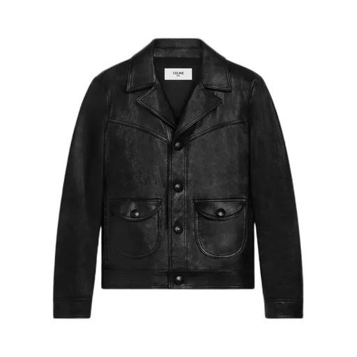 Straight-Cut Blouson Jacket In Waxed Lambskin