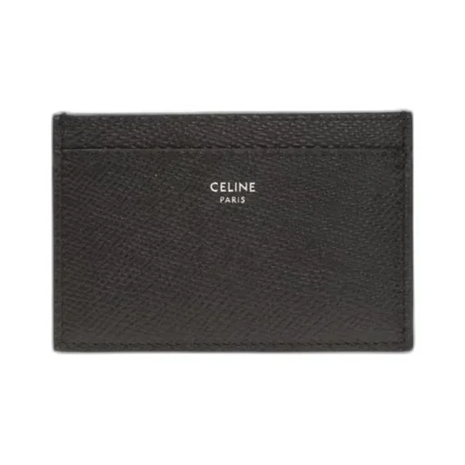 Plain Card Holder In Grained Calfskin