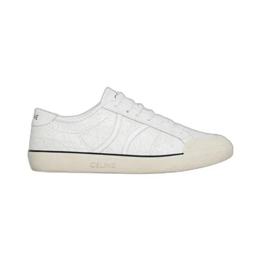 Alan As-01 Low Lace-Up Sneaker In Crackled Calfskin And Calfskin
