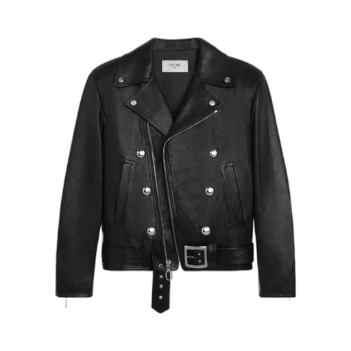 Biker Jacket With Cabochons In Calfskin