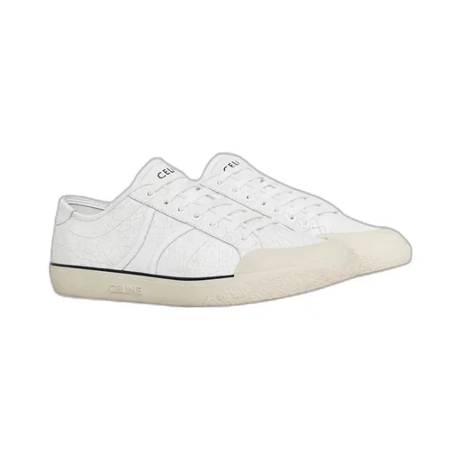 Alan As-01 Low Lace-Up Sneaker In Crackled Calfskin And Calfskin