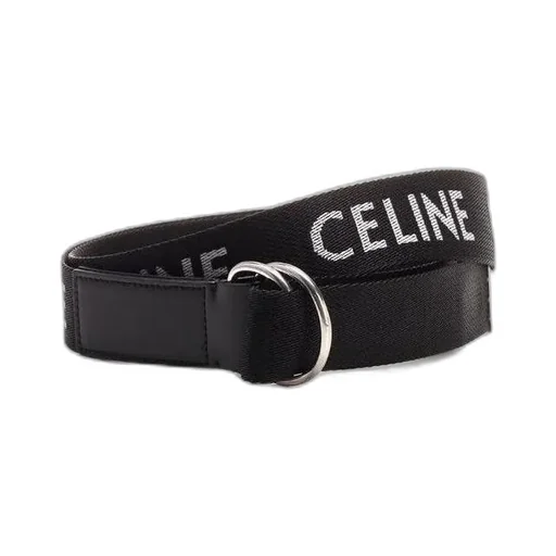 Large 30Mm Double Ring Belt In Jacquard Textile And Calfskin