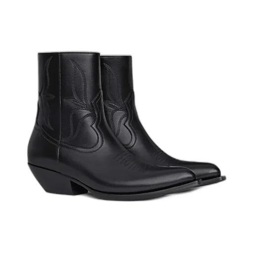 Leon Zipped Boot In Shiny Calfskin