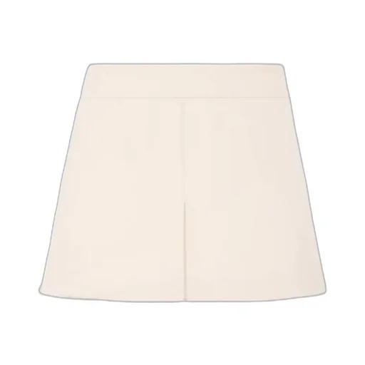Trapeze Mini Skirt In Wool Silk Gabardine