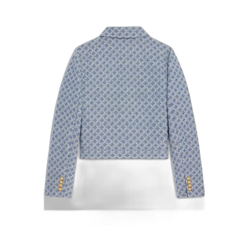 Trucker Jacket In Monogram Chambray Cotton