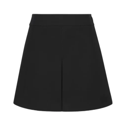Trapeze Mini Skirt In Gauffered Double Wool