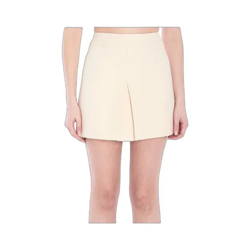 Trapeze Mini Skirt In Wool Silk Gabardine