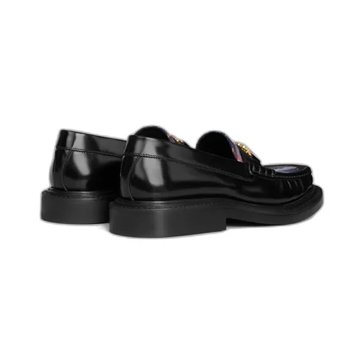 Université Triomphe Chain Loafer In Polished Bull And Tartan