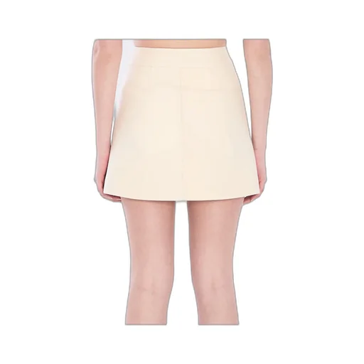 Trapeze Mini Skirt In Wool Silk Gabardine