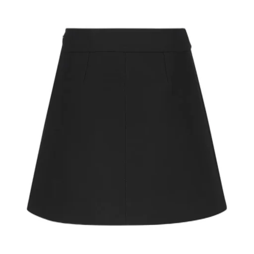 Trapeze Mini Skirt In Gauffered Double Wool