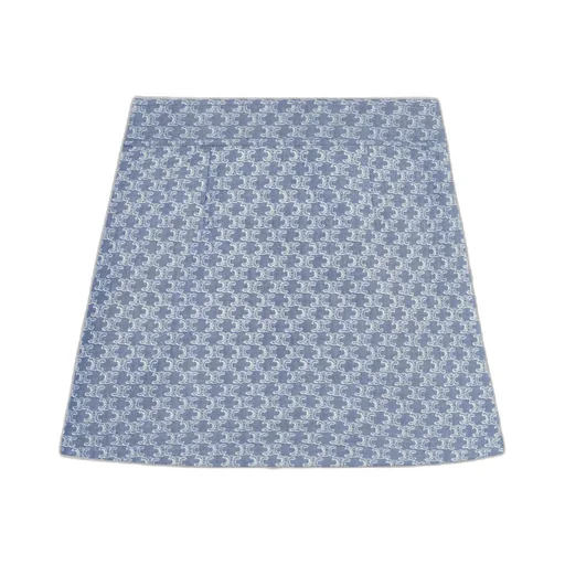 Mini Skirt In Monogram Chambray Cotton