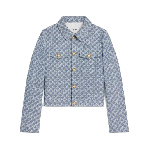 Trucker Jacket In Monogram Chambray Cotton