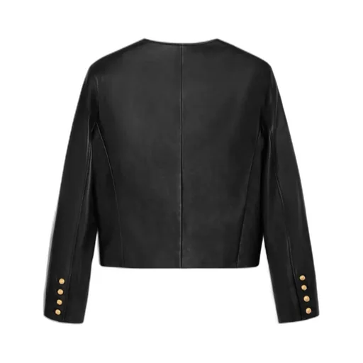 Single-Breasted Leather Jacket