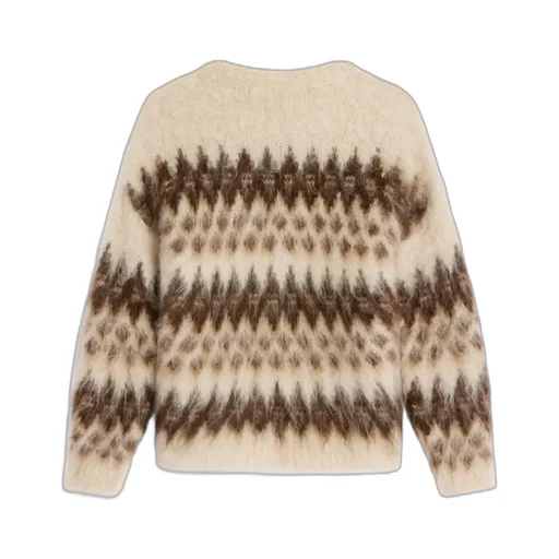 Crew Neck Sweater In Fair Isle Mohair