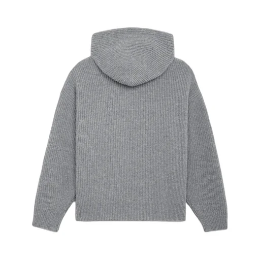 Hooded Sweater In Ribbed Wool