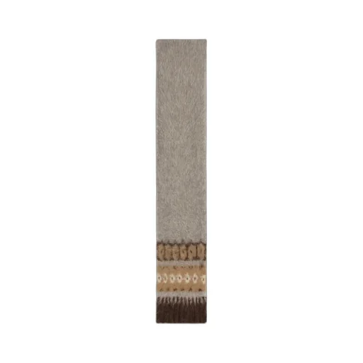 Scarf In Brushed Fair Isle Alpaca Wool