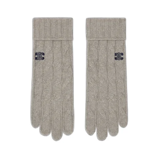 Triomphe Cable-Knit Gloves In Cashmere