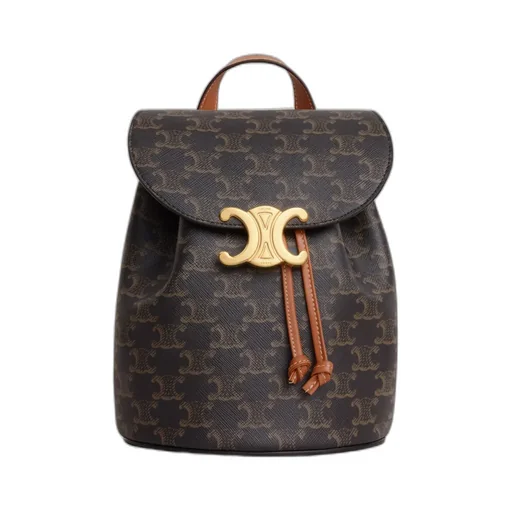 Backpack Celine Bonnie In Triomphe Canvas And Calfskin