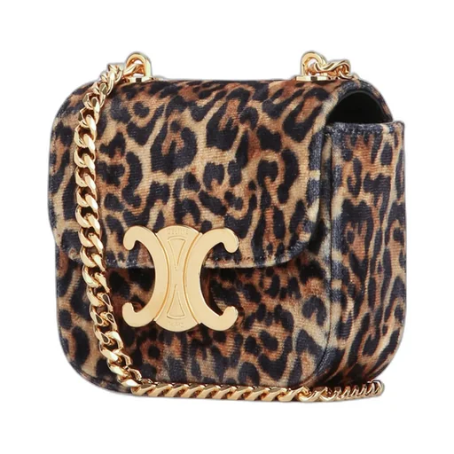 Mini Chain Claude In Textile With Leopard Print