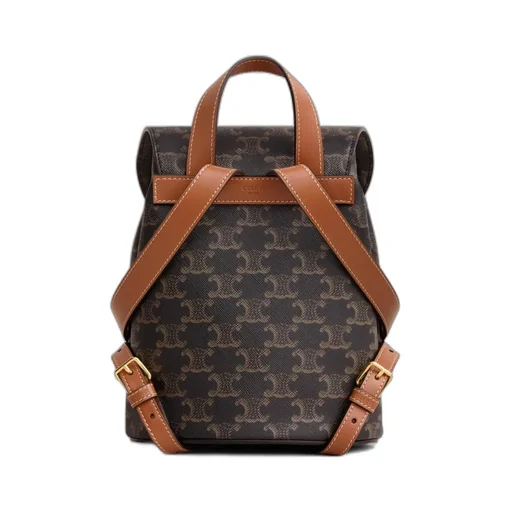 Backpack Celine Bonnie In Triomphe Canvas And Calfskin
