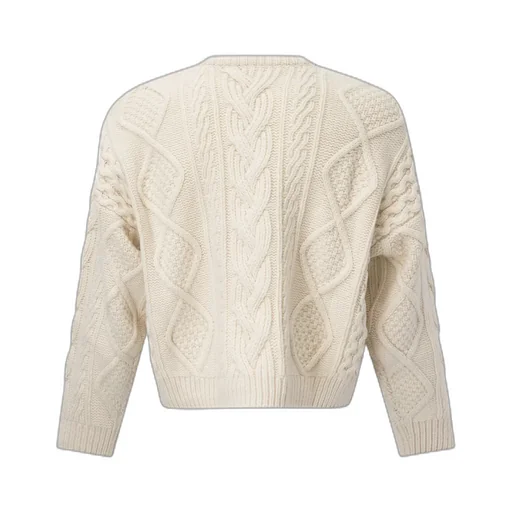 Oversized Crew Neck Sweater In Cashmere Aran