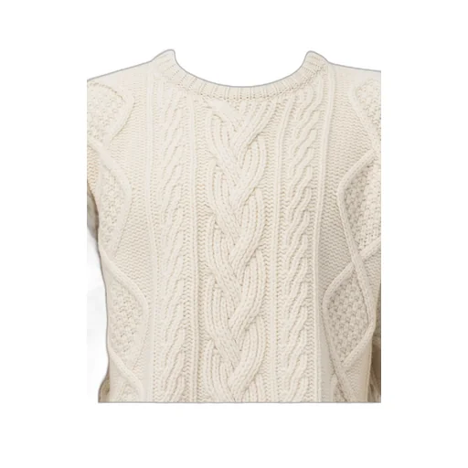 Oversized Crew Neck Sweater In Cashmere Aran