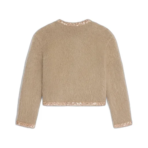 Embroidered Cardigan Jacket In Brushed Mohair