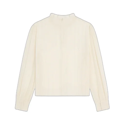 Cropped Blouse In Muslin, Cotton And Wool