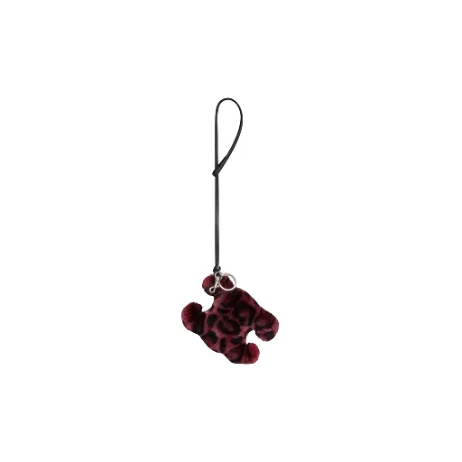 Triomphe Pom-Pom Keyring In Shearling And Calfskin