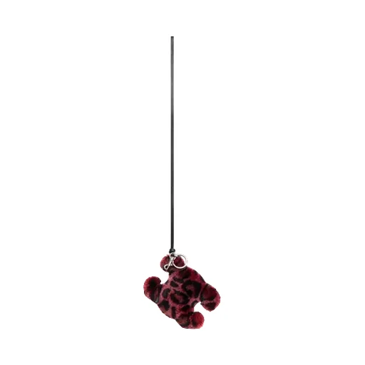 Triomphe Pom-Pom Keyring In Shearling And Calfskin