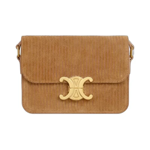 Teen Triomphe Bag In Striped Suede Calfskin