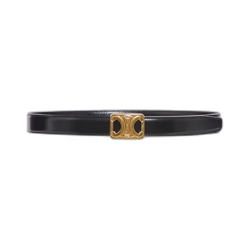Medium 25Mm Reversible Framed Triomphe Belt In Taurillon And Lizard Embossed Calfskin