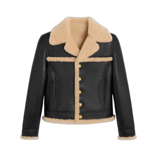 Straight-Cut Blouson Jacket In Curly Lambskin