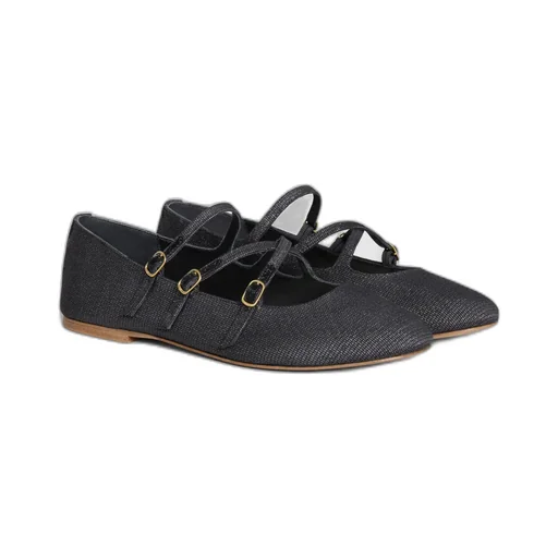 Les Ballerines Criss-Cross Babies Ballerina In Lurex Fabric