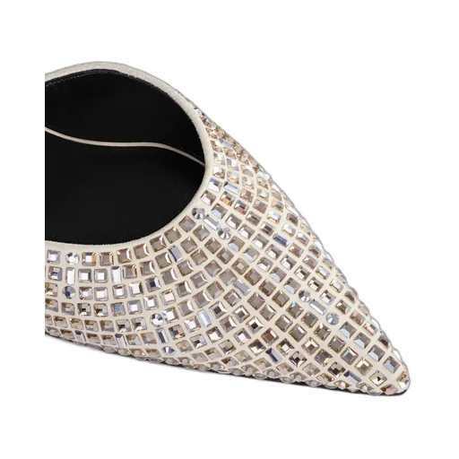 Kitten Strap Pump In Suede Goatskin With Strass & Lambskin