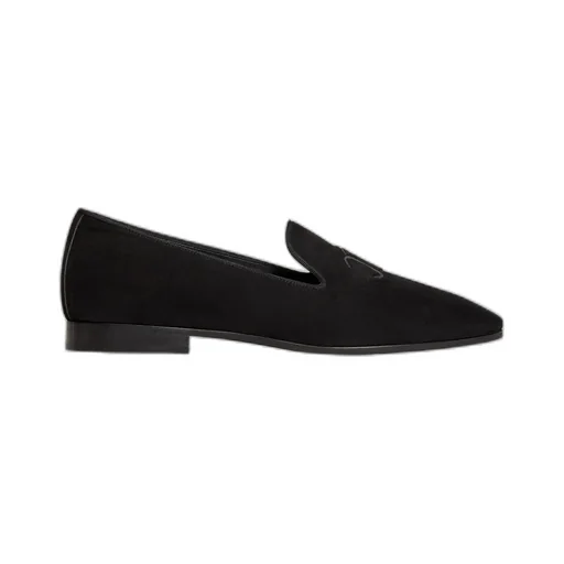 Triomphe Slippers In Suede Calfskin