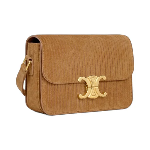 Teen Triomphe Bag In Striped Suede Calfskin