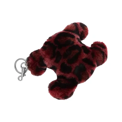 Triomphe Pom-Pom Keyring In Shearling And Calfskin