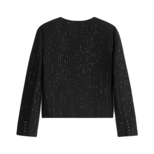 Chelsea Jacket With Sequins In Double Faced Wool