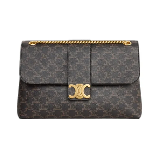 Large Celine Victoire Bag In Triomphe Canvas